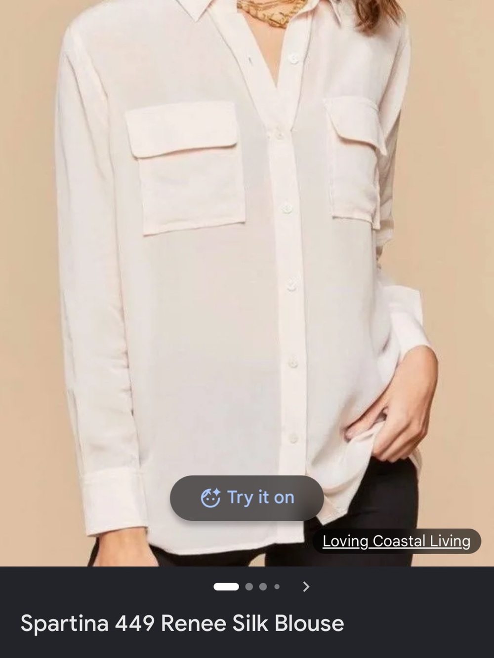 Spartina 449 Renee Blush Silk Blouse NWT